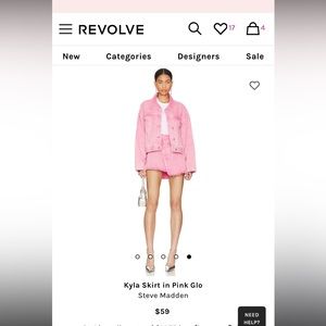 NWT pink denim skirt